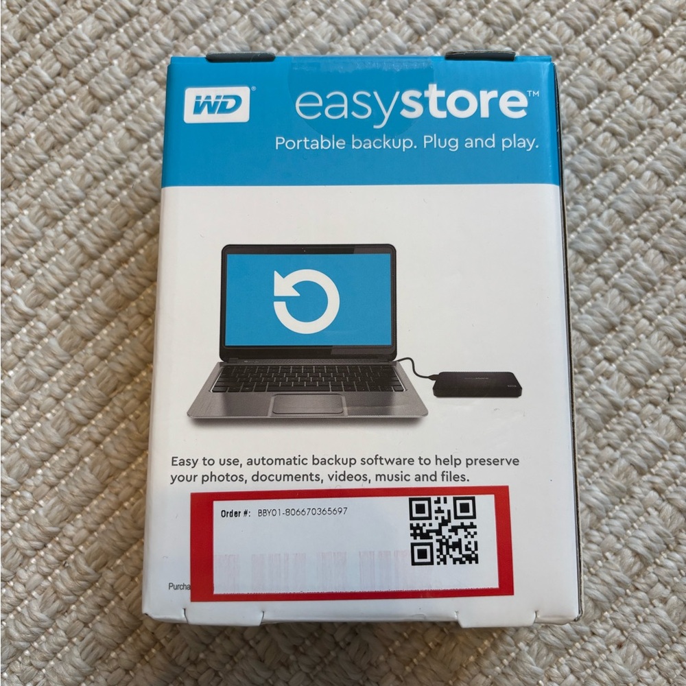 WD Easystore Portable Backup Drive 1 TB